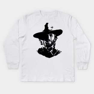 Clint Eastwood Portrait Kids Long Sleeve T-Shirt